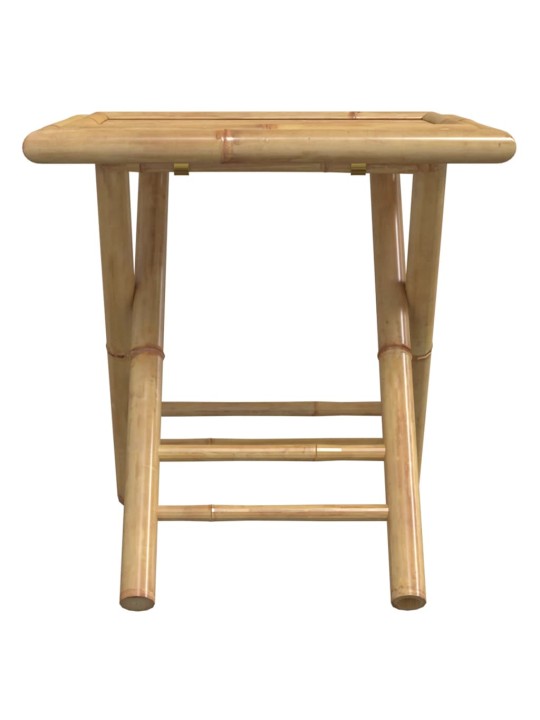 3dílný skládací bistro set s krémově bílými poduškami bambus