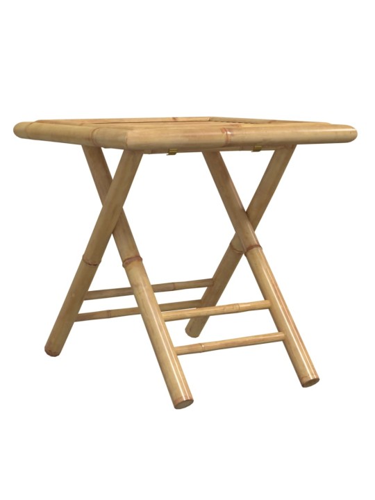 3dílný skládací bistro set s krémově bílými poduškami bambus