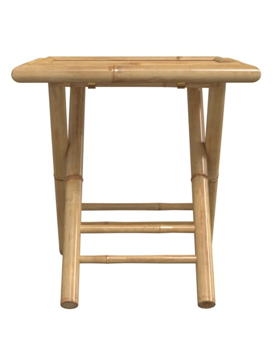 3dílný skládací bistro set s tmavě šedými poduškami bambus
