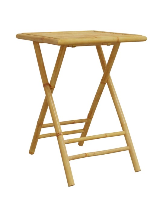 3dílný skládací bistro set s krémově bílými poduškami bambus
