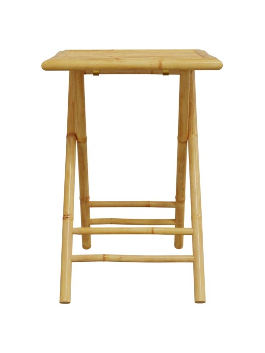 3dílný skládací bistro set s krémově bílými poduškami bambus