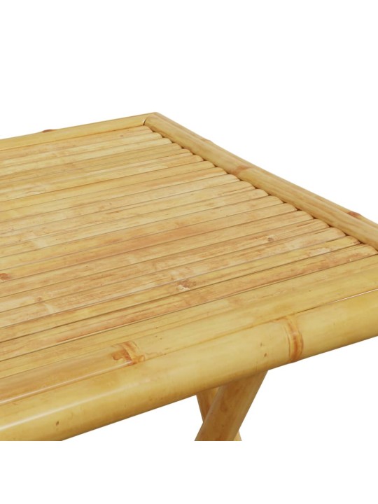 3dílný skládací bistro set s krémově bílými poduškami bambus