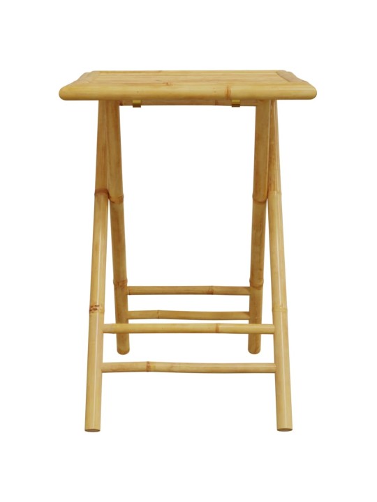 3dílný skládací bistro set s tmavě šedými poduškami bambus