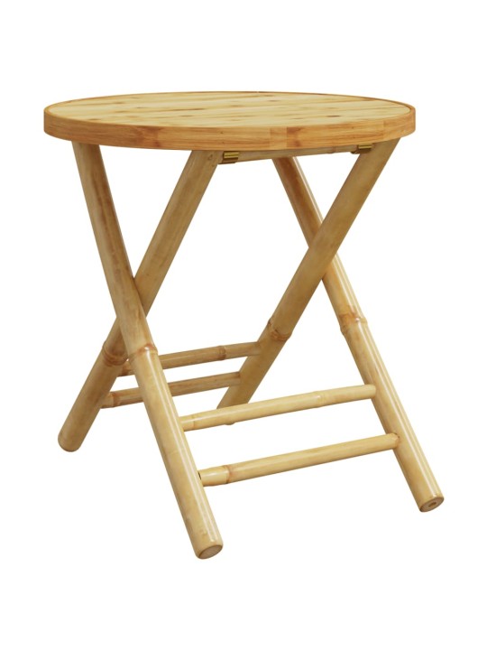 3dílný skládací bistro set s krémově bílými poduškami bambus