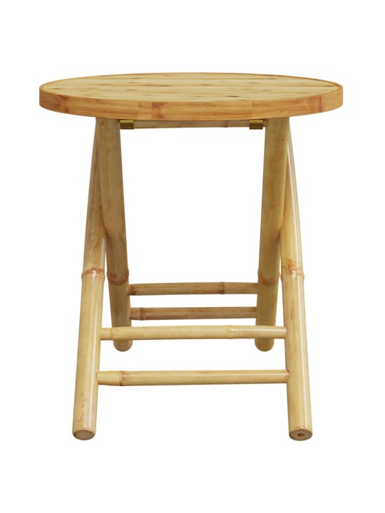 3dílný skládací bistro set s krémově bílými poduškami bambus