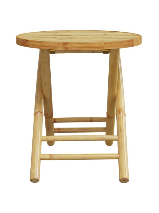 3dílný skládací bistro set s tmavě šedými poduškami bambus