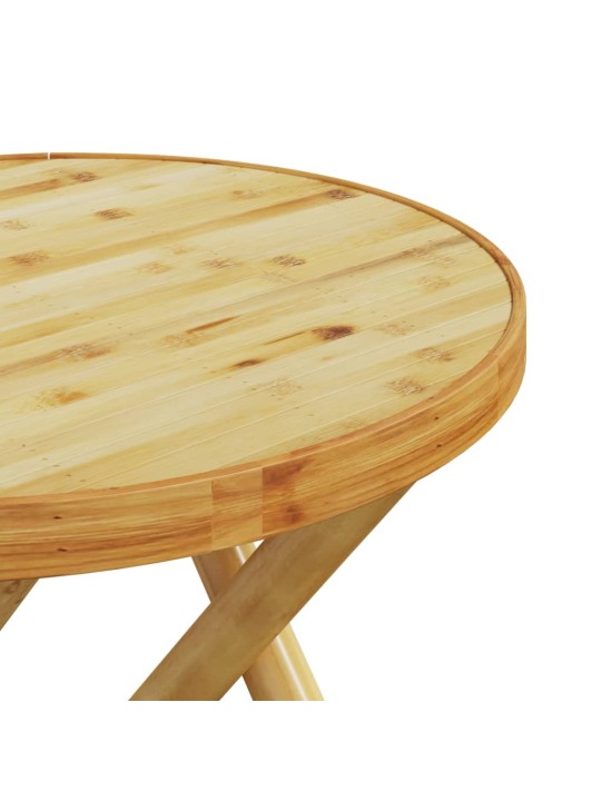 3dílný skládací bistro set s tmavě šedými poduškami bambus