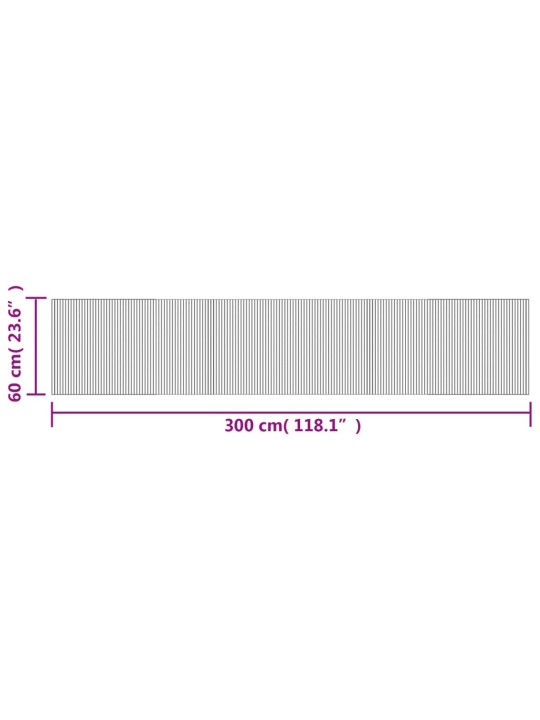 Koberec obdélníkový světle přírodní 60 x 300 cm bambus