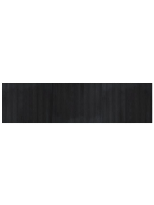 Koberec obdélníkový černý 80 x 300 cm bambus