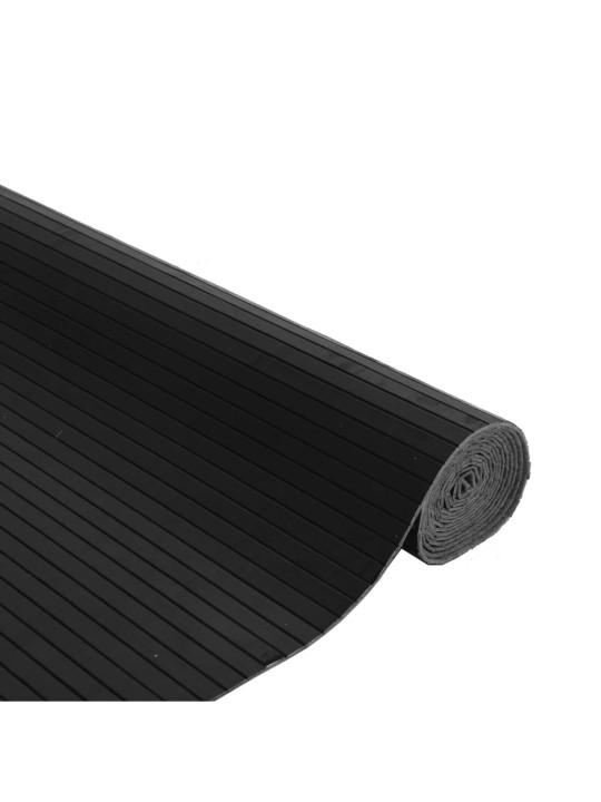 Koberec obdélníkový černý 80 x 300 cm bambus