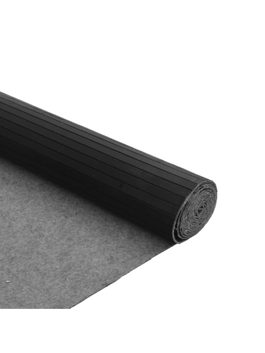 Koberec obdélníkový černý 80 x 300 cm bambus