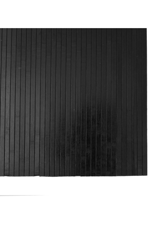 Koberec obdélníkový černý 80 x 300 cm bambus