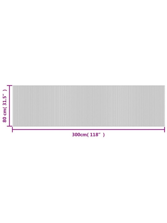 Koberec obdélníkový černý 80 x 300 cm bambus