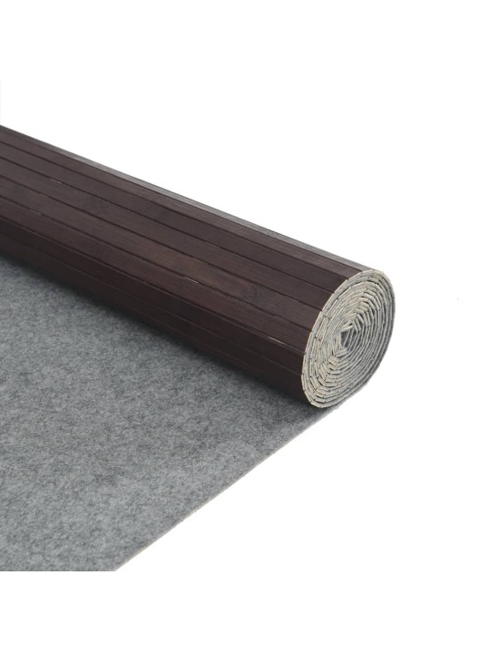 Koberec obdélníkový tmavě hnědý 80 x 500 cm bambus