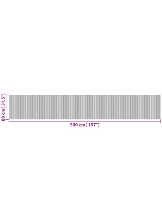 Koberec obdélníkový tmavě hnědý 80 x 500 cm bambus