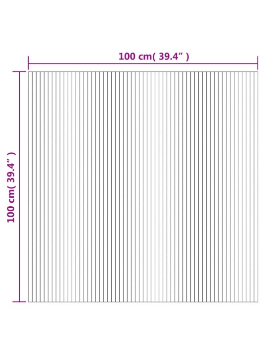 Koberec obdélníkový světle přírodní 100 x 100 cm bambus