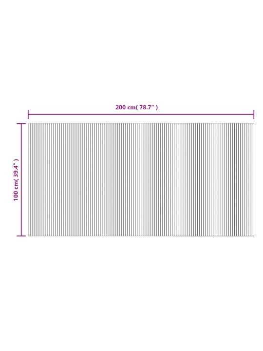Koberec obdélníkový světle přírodní 100 x 200 cm bambus