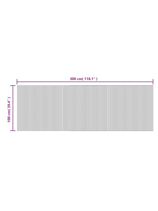 Koberec obdélníkový světle přírodní 100 x 300 cm bambus