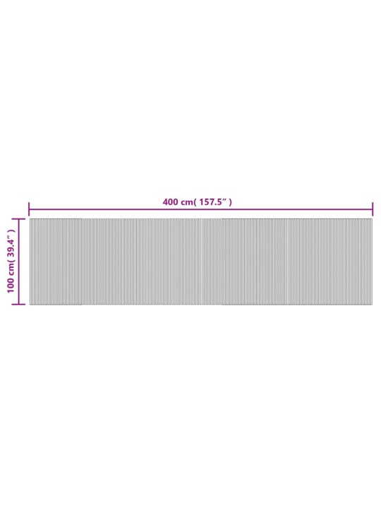 Koberec obdélníkový černý 100 x 400 cm bambus