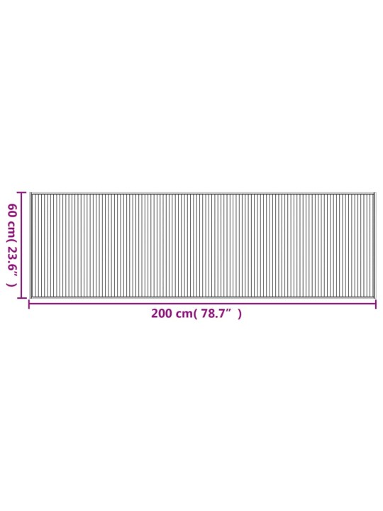Koberec obdélníkový černý 60 x 200 cm bambus