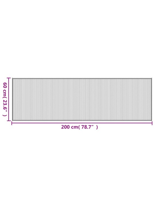 Koberec obdélníkový tmavě hnědý 60 x 200 cm bambus