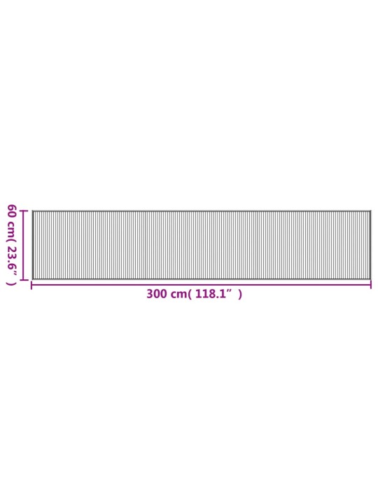 Koberec obdélníkový černý 60 x 300 cm bambus