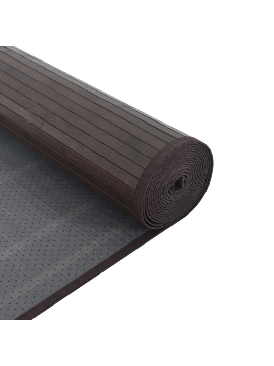 Koberec obdélníkový tmavě hnědý 70 x 200 cm bambus