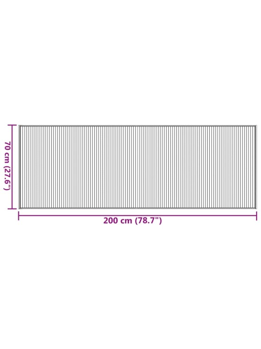 Koberec obdélníkový tmavě hnědý 70 x 200 cm bambus