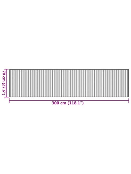 Koberec obdélníkový šedý 70 x 300 cm bambus