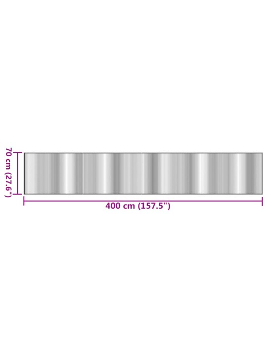 Koberec obdélníkový černý 70 x 400 cm bambus