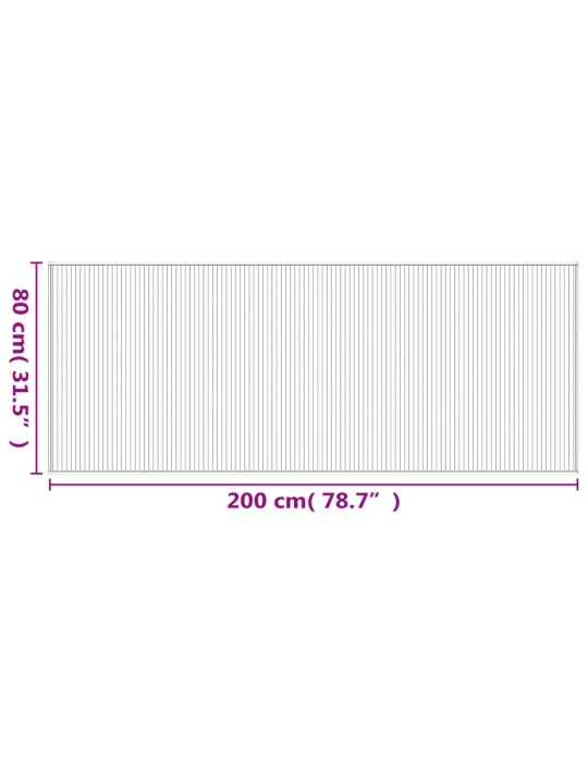 Koberec obdélníkový tmavě hnědý 80 x 200 cm bambus