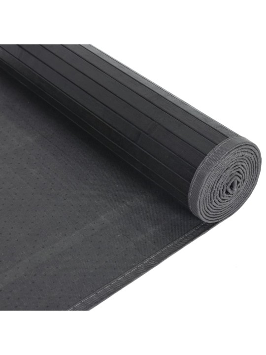 Koberec obdélníkový černý 80 x 300 cm bambus