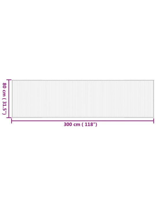 Koberec obdélníkový přírodní 80 x 300 cm bambus