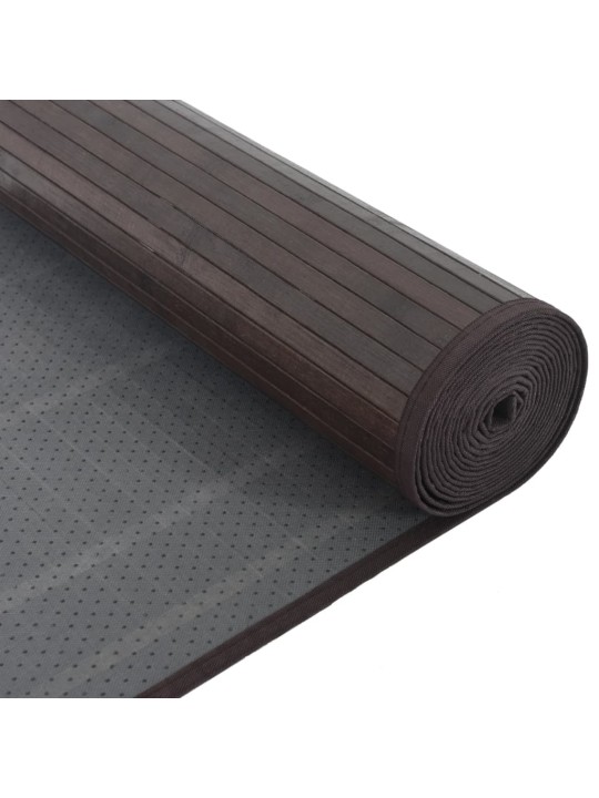 Koberec obdélníkový tmavě hnědý 80 x 300 cm bambus