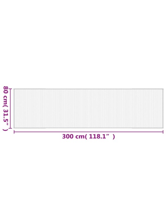 Koberec obdélníkový tmavě hnědý 80 x 300 cm bambus