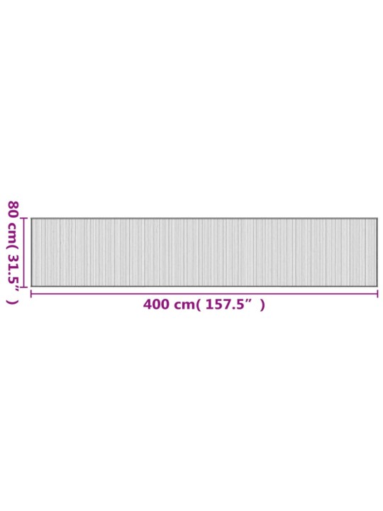 Koberec obdélníkový černý 80 x 400 cm bambus