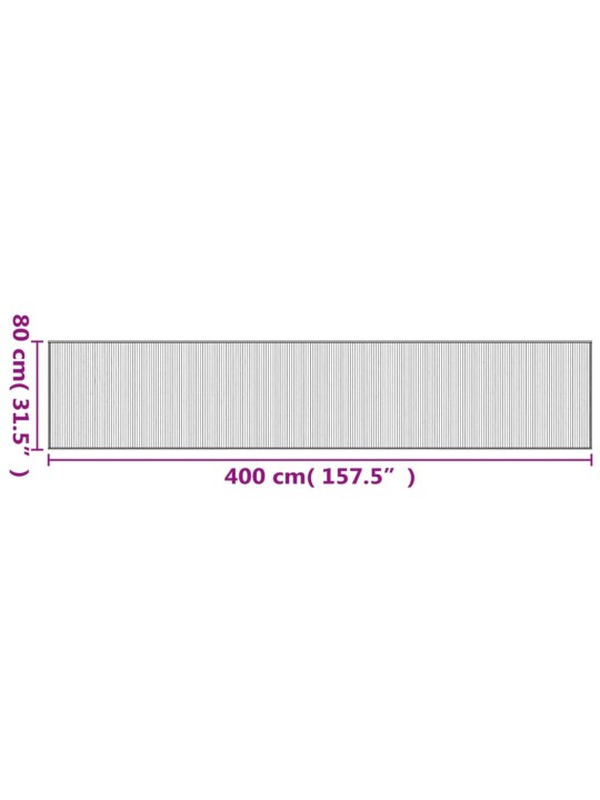Koberec obdélníkový tmavě hnědý 80 x 400 cm bambus