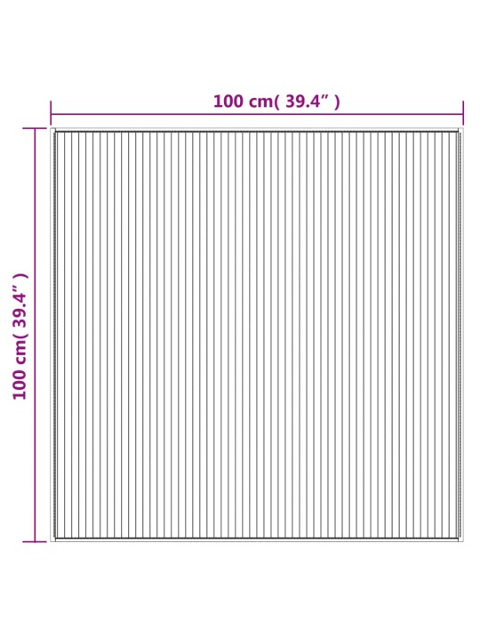 Koberec čtvercový světle přírodní 100 x 100 cm bambus