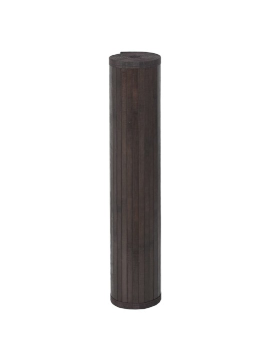 Koberec čtvercový tmavě hnědý 100 x 100 cm bambus