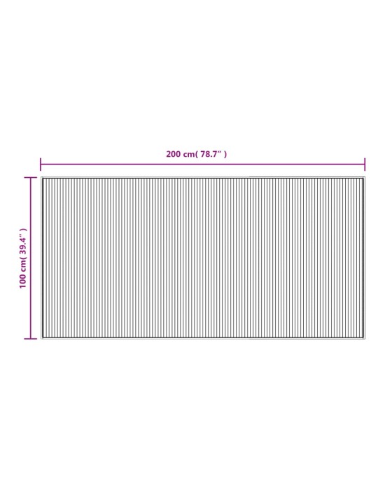 Koberec obdélníkový světle přírodní 100 x 200 cm bambus