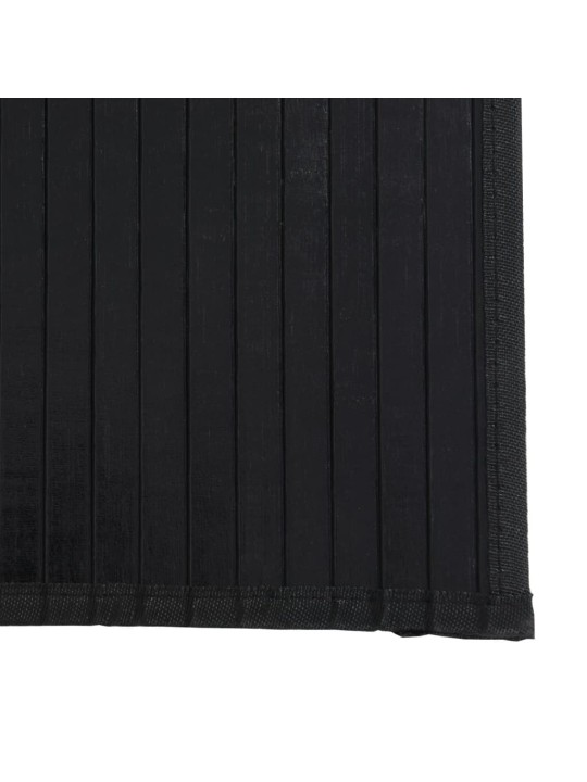 Koberec obdélníkový černý 100 x 300 cm bambus