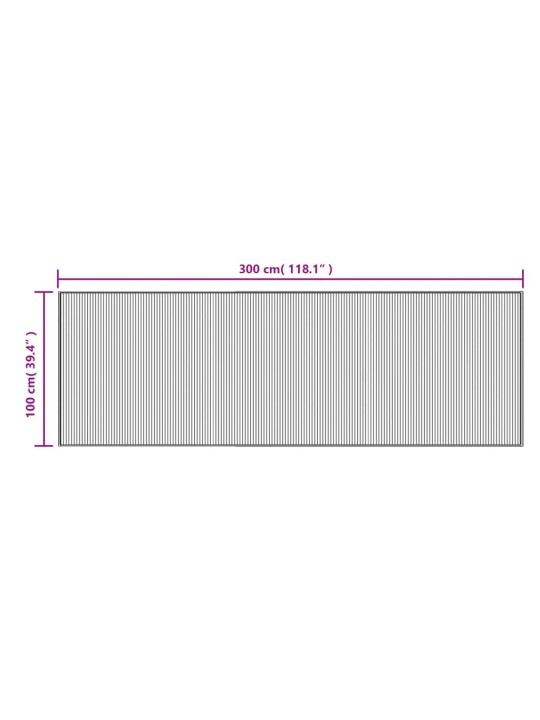 Koberec obdélníkový světle přírodní 100 x 300 cm bambus