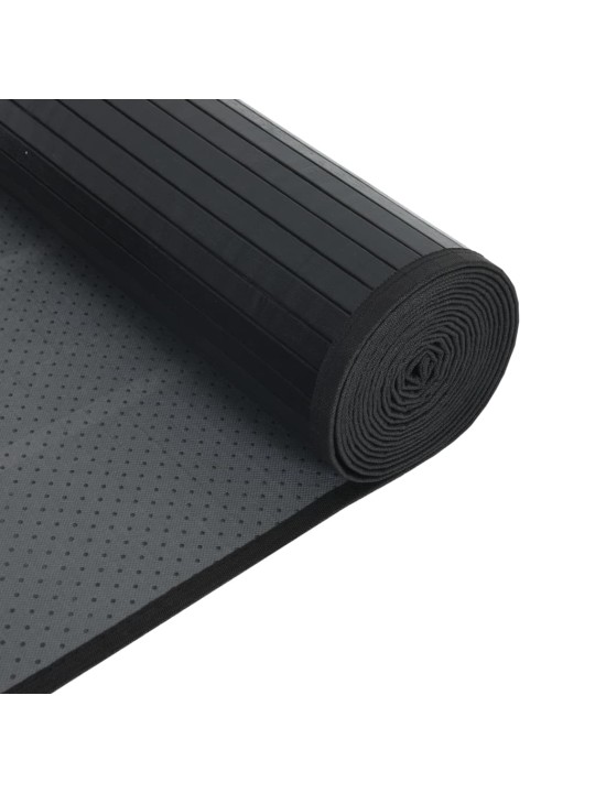 Koberec obdélníkový černý 100 x 400 cm bambus
