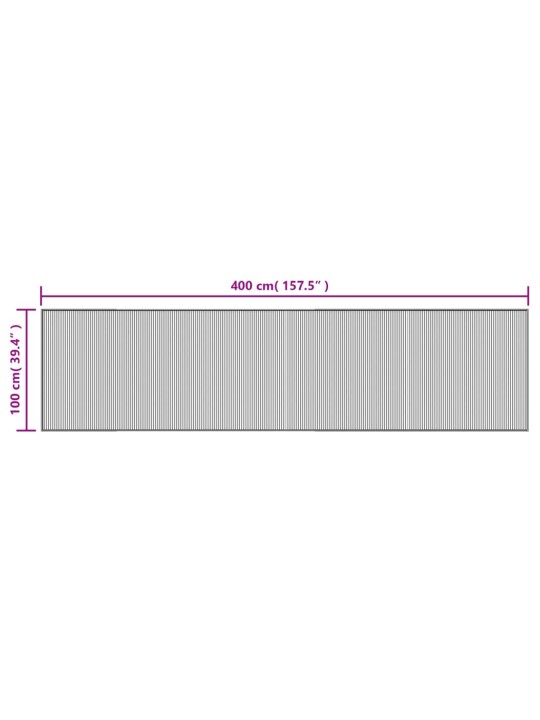 Koberec obdélníkový černý 100 x 400 cm bambus