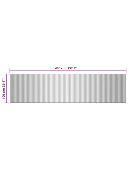 Koberec obdélníkový tmavě hnědý 100 x 400 cm bambus