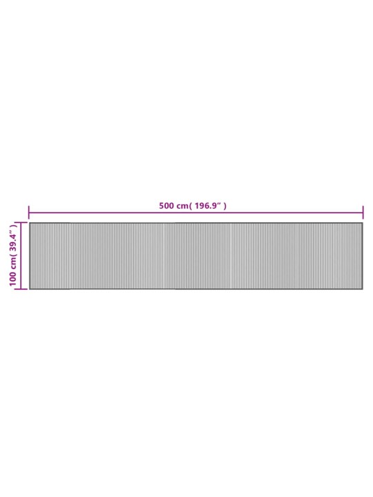 Koberec obdélníkový tmavě hnědý 100 x 500 cm bambus