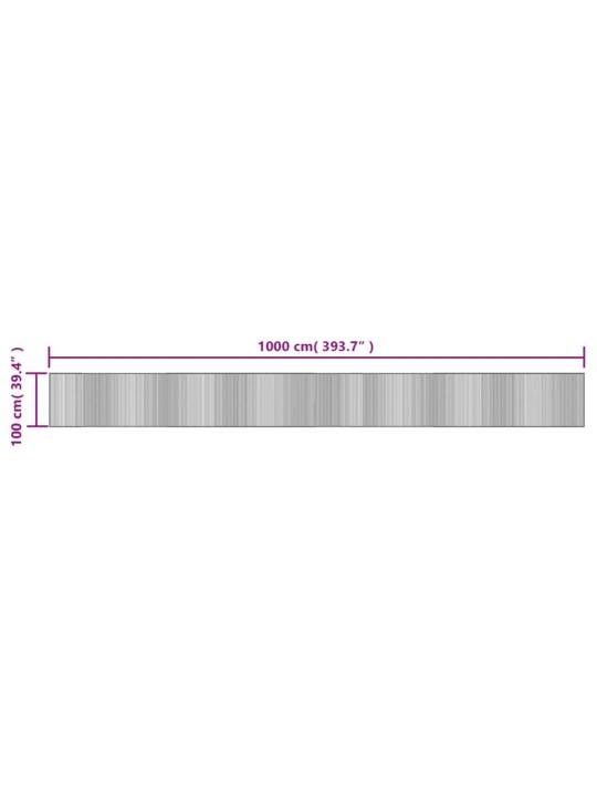 Koberec obdélníkový světle přírodní 100 x 1 000 cm bambus