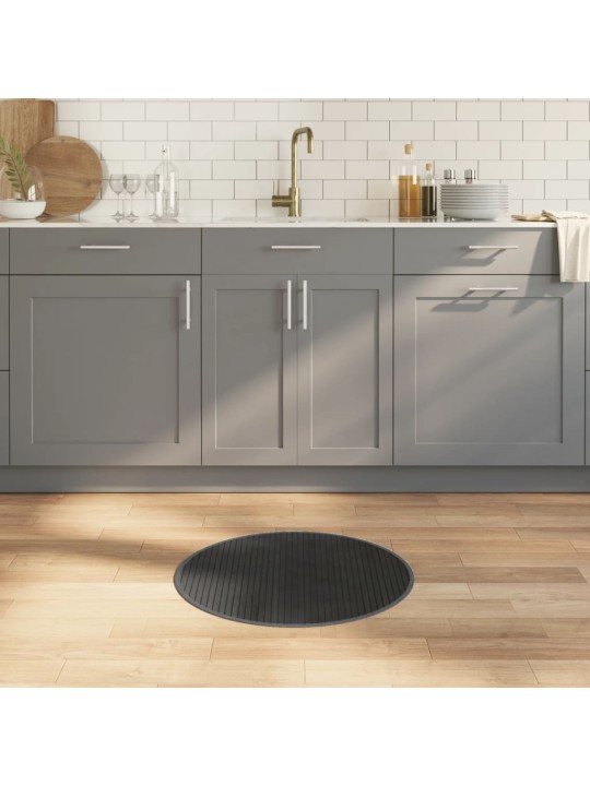 Koberec kulatý šedý 60 cm bambus