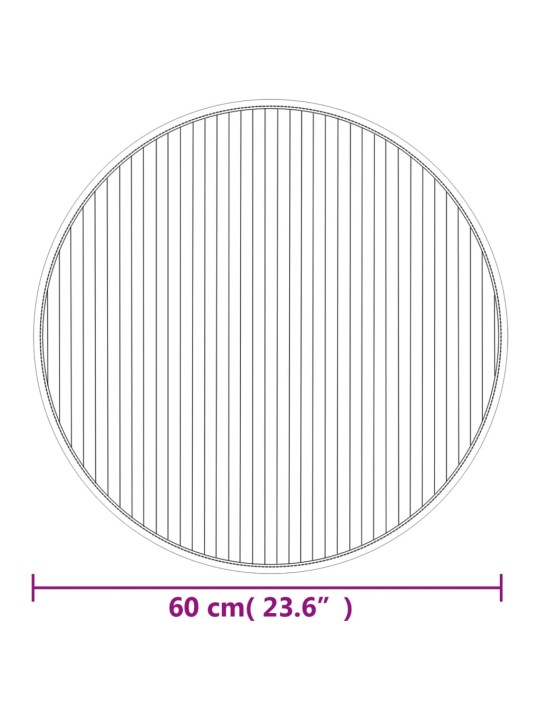 Koberec kulatý tmavě hnědý 60 cm bambus