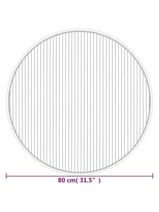 Koberec kulatý světle přírodní 80 cm bambus